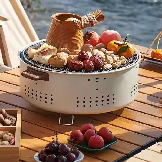 شواية الفحم المستديرة المحمولة
